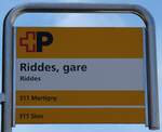 (279'968) - +P-Haltestellenschild - Riddes, gare - am 6.