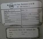 (273'325) - Typenschilder - Dubach, Walde - am 29. Mrz 2025 in Affoltern, Garage Stutz