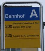(273'358) - ZVV/PostAuto-Haltestellenschild - Affoltern, Bahnhof - am 29.
