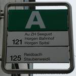 (280'722) - AHW-Haltestellenschild - Wdenswil, Bahnhof - am 27.