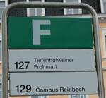 (280'727) - AHW-Haltestellenschild - Wdenswil, Bahnhof - am 27.