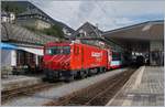 FO Furka-Oberalp-Bahn/716318/die-mgb-hge-44-ii-n176 Die MGB HGe 4/4 II N° 4 verlässt mit ihrem Glacier Express Disentis.
 
16. Sept. 2020