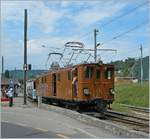Die Bernina Bahn Ge 4/4 81 der Blonay-Chamby Bahn wartet in Blonay auf die Abfahrt nach Chaulin.