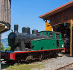 Eine Spanierin in der Schweiz - Die 1.000 mm G 3/5 Tenderlokomotive N° 23 der ursprünglichen Lokalbahn von Olot nach Girona (Tren d’Olot), in Katalonien (Spanien).