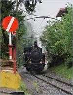 50 Jahre Blonay - Chamby; Mega Steam Festival: Die BDB (Ballenbergdampfbahn) SBB G 3/4 208 (1913) auf dem Weg zur Bekohlung in Chaulin.