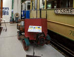 Die Motor-Draisine ex RhB Dm 1/2 der Museumsbahn Blonay–Chamby am 27.05.2022 im Museum Chaulin.