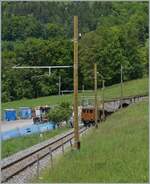 Nicht nur das Viadukt Baye de Clarens wird zur Zeit gründlich restauriert, sondern auch die Strecke von Cornaux bis zum Tunnel hat neue Gleise und sogar passende Holzfahrleitungsmasten bekommen, wie dieses Bild zeigt, so dass die RhB Bernina Bahn Ge 4/4 81 schon fast in die Nebenrolle verdrängt wird. 

20. Mai 2024