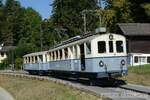 2023-09-09, BC-ASD Blonay Chem de Bouricloz  Automotrice BCFe 4/4 1 [Le TransOrmonan]  sur le réseau du chemin de fer musée Blonay Chamby pour Chablais en fête.