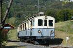 2023-09-09, BC-ASD.Sation Plambuit [Cornaux]  Automotrice BCFe 4/4 1 [Le TransOrmonan]  sur le réseau du chemin de fer musée Blonay Chamby pour Chablais en fête    Photo Olivier