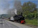 Die Saison 2026 der Blonay Chamby Bahn ist er�ffnet: Die SEG G 2x 2/2 105 der Blonay Chamby Bahn verl�sst mit dem ersten Dampfzug der Saison Blonay in Richtung Chamby.