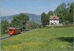 Eigentlich erwartet ich den RhB ABe 4/4 I N� 35 mit den zwei Reisezugwagen, die der sch�ne Triebwagen nach Blonay brachte, doch die bleiben dort zur�ck.