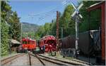 Beim Rangiersignal  Rangieren verboten  erreicht der RhB ABe 4/4 I N� 35 der Blonay Chamby Bahn sein Ziel Chaulin.