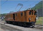 Festival Suisse de la vapeur / Schweizer Dampffestival 2026 - Die RhB Berninabahn Ge 4/4 81 der Blonay Chamby Bahn steht ist Blonay und wartet auf seinen Zug.