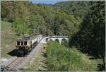 L'aventure ferroviaire de l'Oberland Bernois / Das Bahnabenteuer des Berner Oberlands - der MOB FZe 6/6 2002 ist mit einem Museumszug auf dem Weg von Chaulin nach Blonay und konnte kurz nach dem Verlassen des Baye de Clarens Viadukts fotografiert wer ...