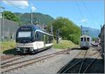 Festival Suisse de la vapeur 2026 (Schweizer Dampffestival 2026) - erste Eindr�cke: In Blonay rangiert der MOB BCFe 4/4 N� 11 der Chamby Bahn, w�hrend der CEV MVR ABeh 2/6 7502 Blonay in Richtung Les