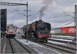 Kontrast: der SBB RABe 511 und die prächtige SNCF 241 A 65 in Konstanz.