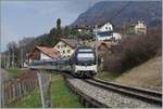 Der MOB ABe 4/4 9301  Alpina  ist bei Planchamp mit einem Regionalzug von Zweisimmen nach Montreux unterwegs. 

28. Feb. 2024