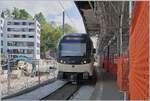 Ein Blick von der Baustelle des CEV MVR Bahnhofs von Vevey mit dem hier wendenden CEV MVR ABeh 2/6 7503.