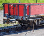 Nochmal als Detailbild der zweiachsige Güterwagen TPC / BVB Kkm 716  (ex BGVC  L 156, später BVB L 216) am 10 September 2023 abgestellt in Villars-sur-Ollon.