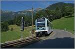 Der TPC ASD ABe 4/8 473  Glacier 3000  ist beim Einfahrsignal von Les Planches (Aigle) auf der Fahrt nach Les Diablerets.