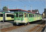 In Aigle steht der TPC A-L Bt 362 mit dem Triebwagen BDeh 4/4 301.