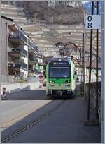 Der TPC AOMC / ASD Beh 2/6 542  La Forteresse  ist als R71 bei Kilometer 0.8 schon fast am Ziel seiner Fahrt nach Aigle.