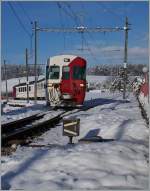 tpf-transports-publics-fribourgeois/400970/der-tpf-regionlazug-14812-erreicht-von Der TPF Regionlazug 14812 erreicht von Palèzieux kommend Châtel St-Denis. 
21. Jan. 2015