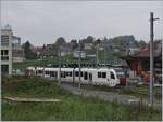 Der  neue  Bahnhof von Châtel St-Denis benötig zur Einführung in die Strecken nach Bulle einen leichten S-Bogen, der wie im Bild zu sehen z.T.