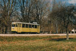 TN: Der Reservetriebwagen Be 4/4 583 auf der Linie 5 Neuenburg-Boudry.