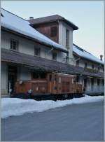 Endstation  Bahnmuseum Albula . 
Ge 6/6 I 407 in Bergn.
16. Mrz 2013
