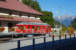 Nun steht er im Bündnerland, vor dem Bahnmuseum Albula in Bergün/Bravuogn.....