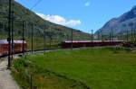 Zugkreuzung in Bernina Lagalb am 11.08.2012