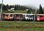 RhB Sonderwagen 1. Klasse Starkes Stück: Die Sesselbahn As Nr.1171 im Glacier Express bei Bergün am 29.08.2009.