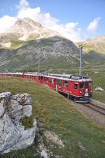 RhB ABe 4/4 Nr. 43 und 46 in Bernina-Lagalp am 27.08.2009.