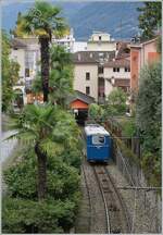 Die Talstation Locarno hat der Wagen der Standseilbahn Locarno - Madonna del Sasso (FLMS)    schon fast erreicht.