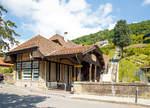   Die Zwischenstation Chardonne-Jongny der Standseilbahn Vevey–Chardonne–Mont-Pèlerin (VCP) am 20.05.2018.