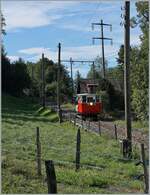 Autour de la voie ferrée / Rund um die eiserne Bahn (Herbstevent 2024) -  Der kleine Star des Tages die Dm 2/2 N° 3  Le Biniou  des Réseau Breton (RB) ist auf der Fahrt von Chaulin nach