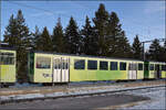 Im Zugverband von BDeh 4/4 83 fährt der (Ultraleicht-) Wagen B 66 aus dem Jahr 1983 von den Herstellern ACMV/SIG/BBC mit.