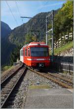 TMR (M-C) BDeh 4/8 21 (SNCF Z800 UIC N 90 85 838 0821-1 CH-TMRSA) verlsst Le Tretien Richtng Le Chtelard Frontire.