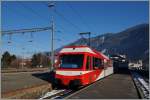 Der TMR Beh 4/8 N° 71 wartet in Martigny auf die Abfahrt Richtung Vallorcine.