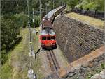 Deh II 96 Münster in der Kreiskehre von Grengiols mit einem Zug Richtung Andermatt.