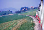 Ehemalige Vereinigte Bern-Worb-Bahnen VBW, Bern Kornhausplatz - Bolligen - Worb-Linie: Auf der Fahrt im Triebzug 3 der Bremgarten-Dietikon-Bahn bei Vechigen.