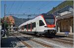 Der SBB RABe 523 025 erreicht seine Zielbahnhof Vallorbe.