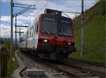 RBDe 560 254 mit TRN-Logo auf dem Rückweg von Buttes in Travers.