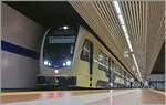 Der neue FART ABe 8/16 (UIC 90 85 1105-8) wartet im unterirdischen SSIF Valle Vigezzo Bahnhof als PE 72 47 auf die Abfahrt nach Locarno.