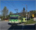 Der TPC BVB Beh 4/8 verlässt auf seiner Fahrt von Bex nach Villars s/O den Bahnhof La Barboleuse.