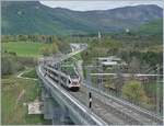 Ein TILO RABE 524 auf der Fahrt nach Varese überquert zwischen Cantello-Gaggiolo und Arcisate die 438 Meter lange Bevera Brücke.