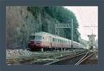 Der TEE  Gotthardo  von Milano nach Zürich verlässt Como San Giovanni in Richtung Schweiz. 

11. Juni 1985