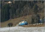 MOB ABDe 8/8 mit einem Schnellzug Richtung Gstaad bei Chteau d'Oex am 23.01.2011.