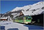 Der ASD TPC BDe 4/4 404 ist mit seinem Bt 431 in Les Diablerets eingetroffen und wird nach einem kleinen Aufenthalt nach Aigle zurck fahren.